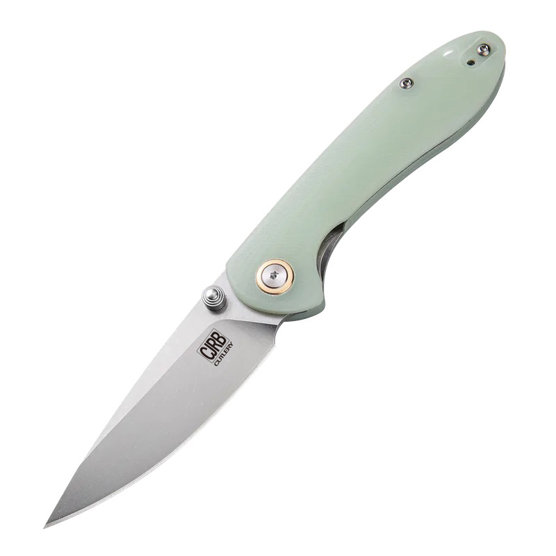 CJRB Feldspar Small J1912S AR-RPM9 Blade G10(contoured & CNC pattern texture) Handle Folding Knives - Natural Green (J1912S-NTG)